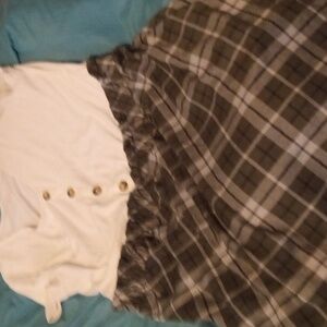 Plaid dress with white top